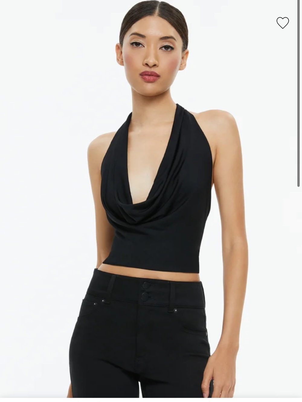 Alice & Olivia Ayanna black crop cowl neck size small